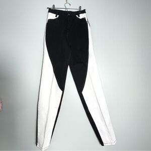 THROUGHBRED Women's Western Color Block Jeans Black White Rodeo Cowgirl Size 9